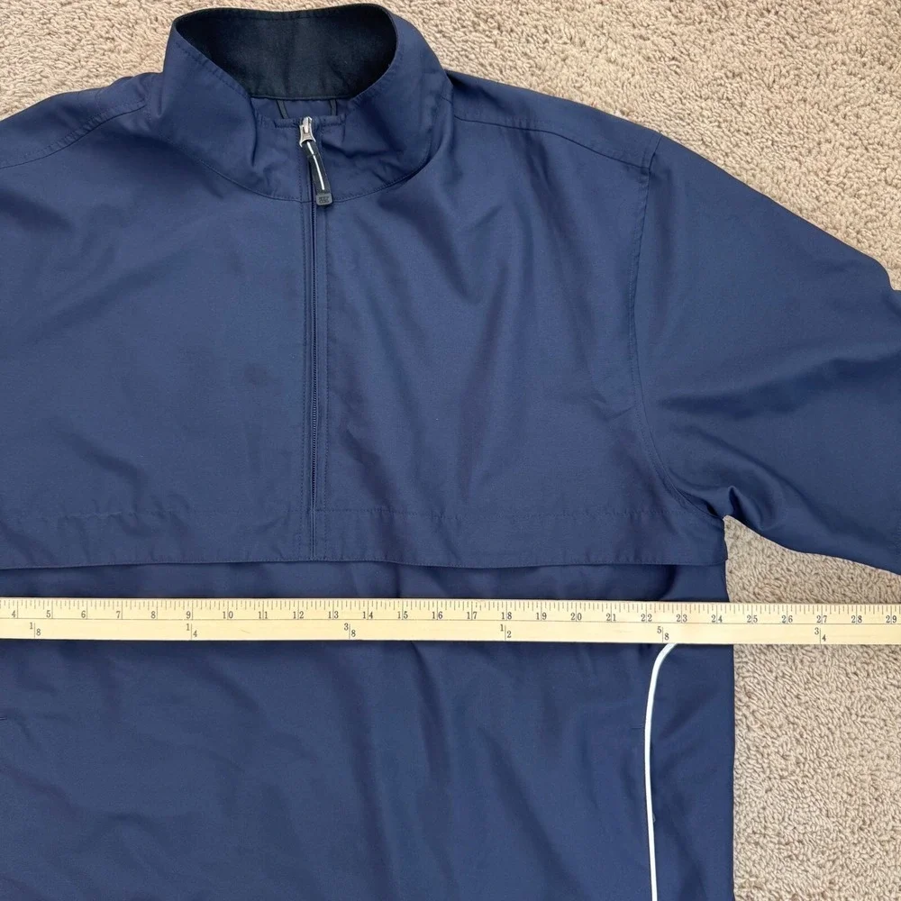 Cutter & Buck‎ WindTec Golf Pullover Mens L Navy S/S Jacket GCA 100 Sleece Patch